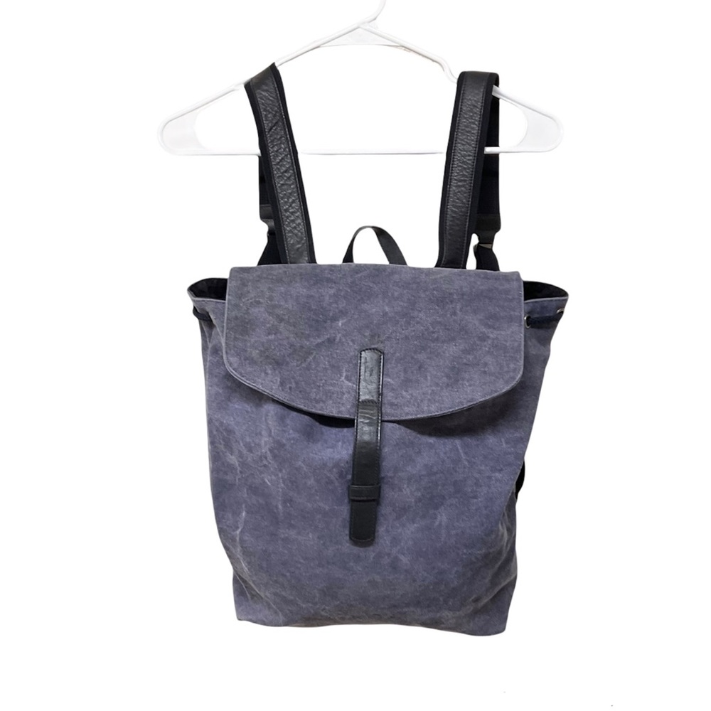 Eileen Fisher Blue Canvas Zip Pocket Bag